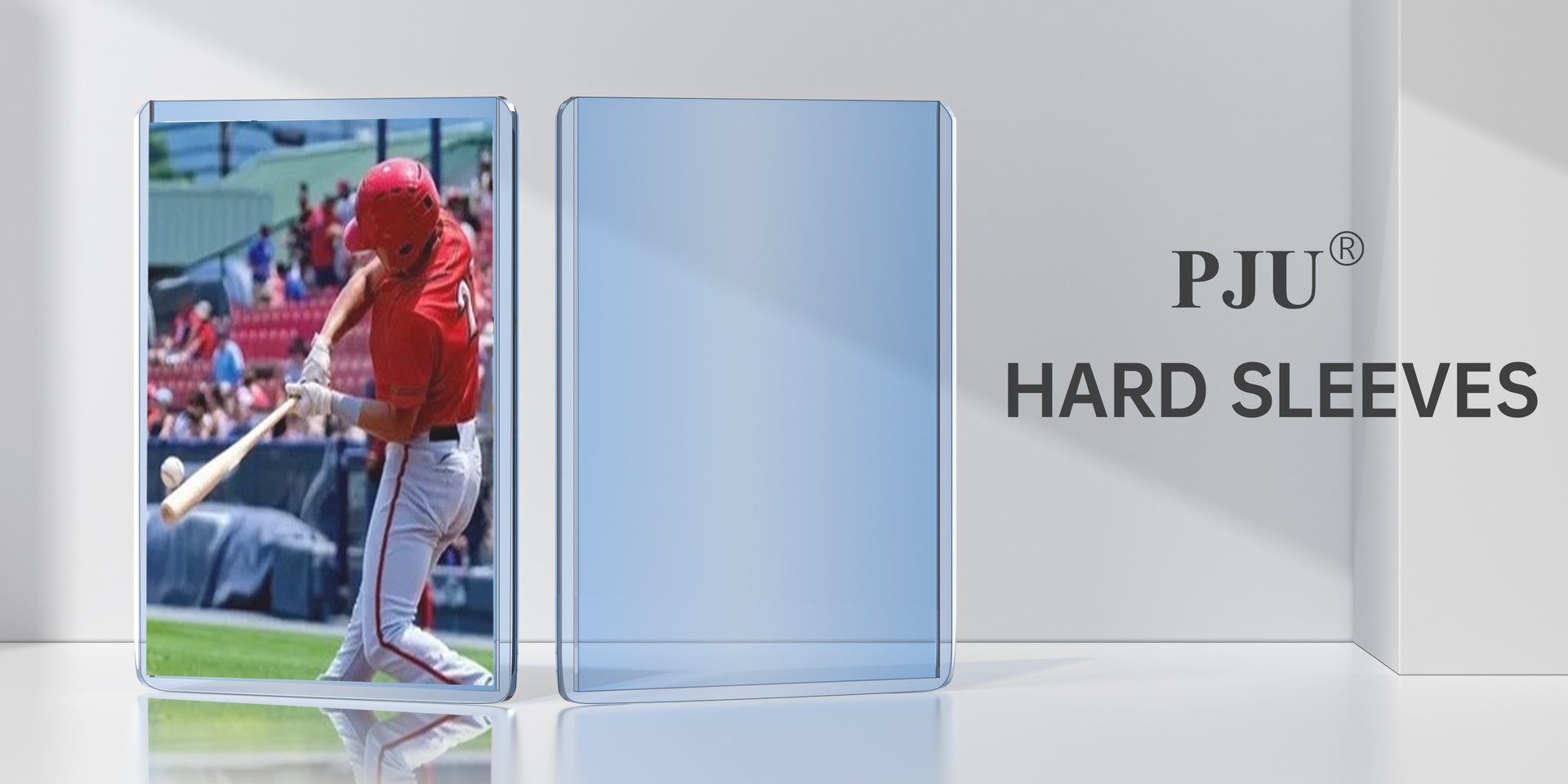 PJU hard sleeves with a baseball card